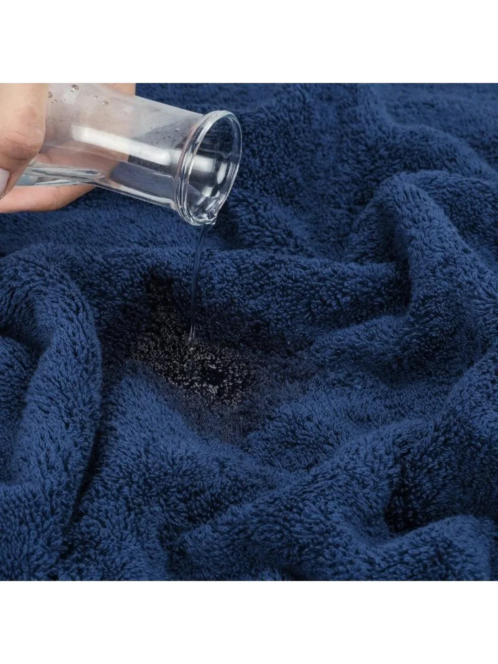 Soft Absorbent 100% Cotton Turkish Towel Set - Quick Dry, 6 Piece, Navy Blue
